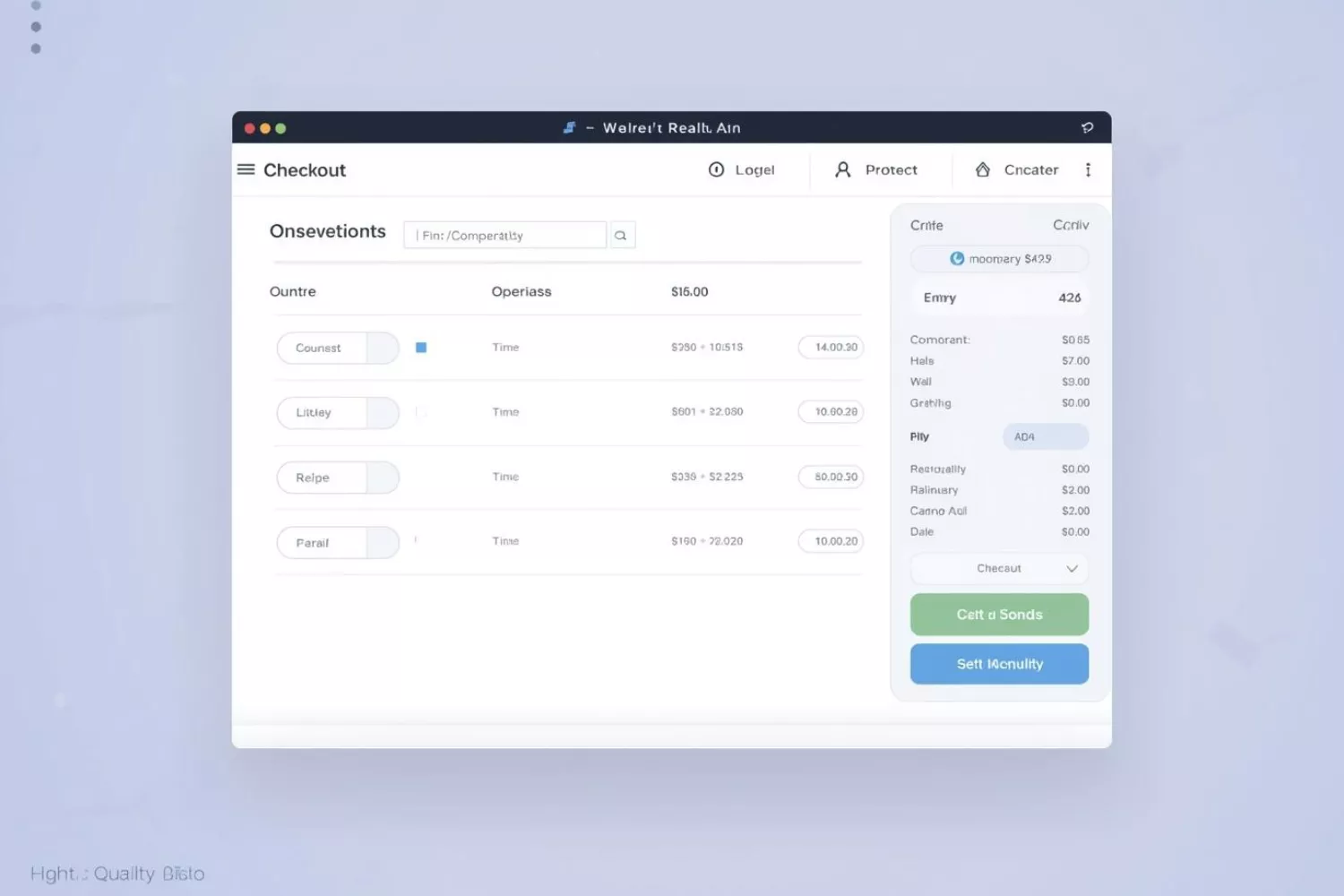 Mockup eines klar strukturierten Warenkorbs