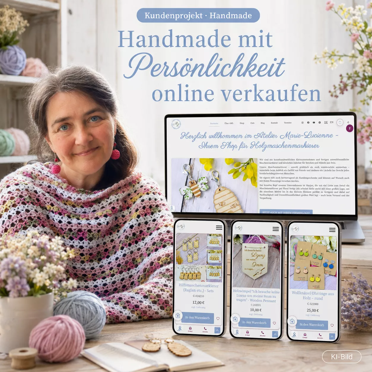 Kundenprojekt Atelier Marie-Lucienne – Handmade mit Persönlichkeit online verkaufen