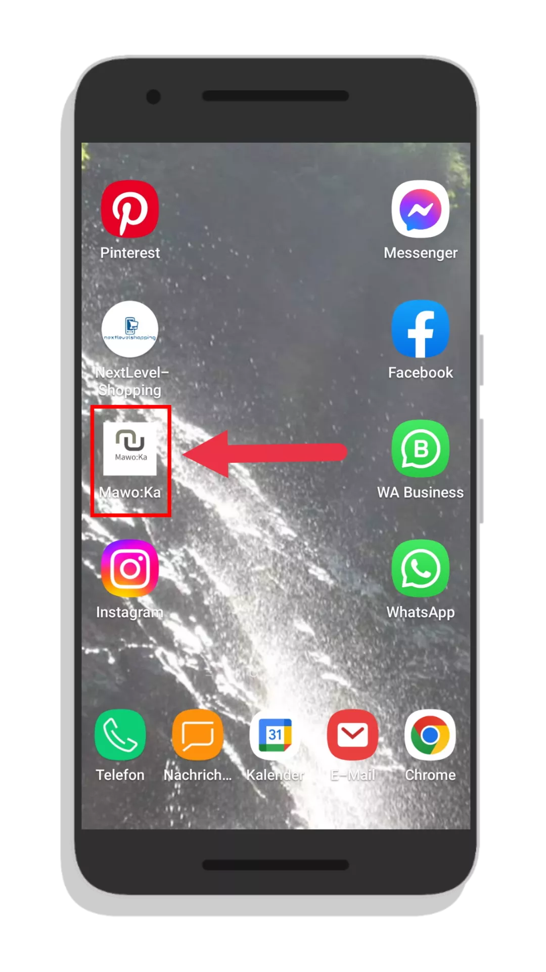 App-Icon auf dem Startbildschirm eines Smartphones