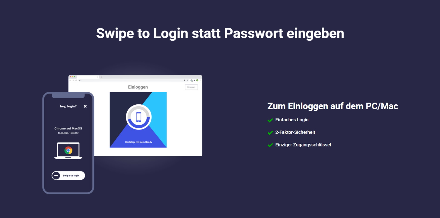 Swipe to Login statt Passwort eingeben